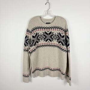 Abercrombie & Fitch Fair Isle Sweater Men’s 2XL Wool Blend Preppy Cottage Travel